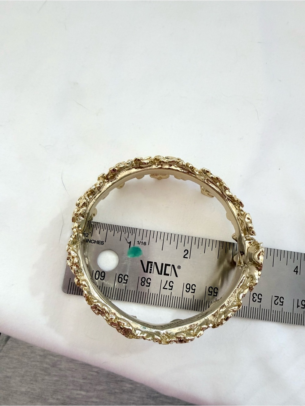 Gold Tone Floral Cluster Bangle Bracelet - Picture 9 of 10